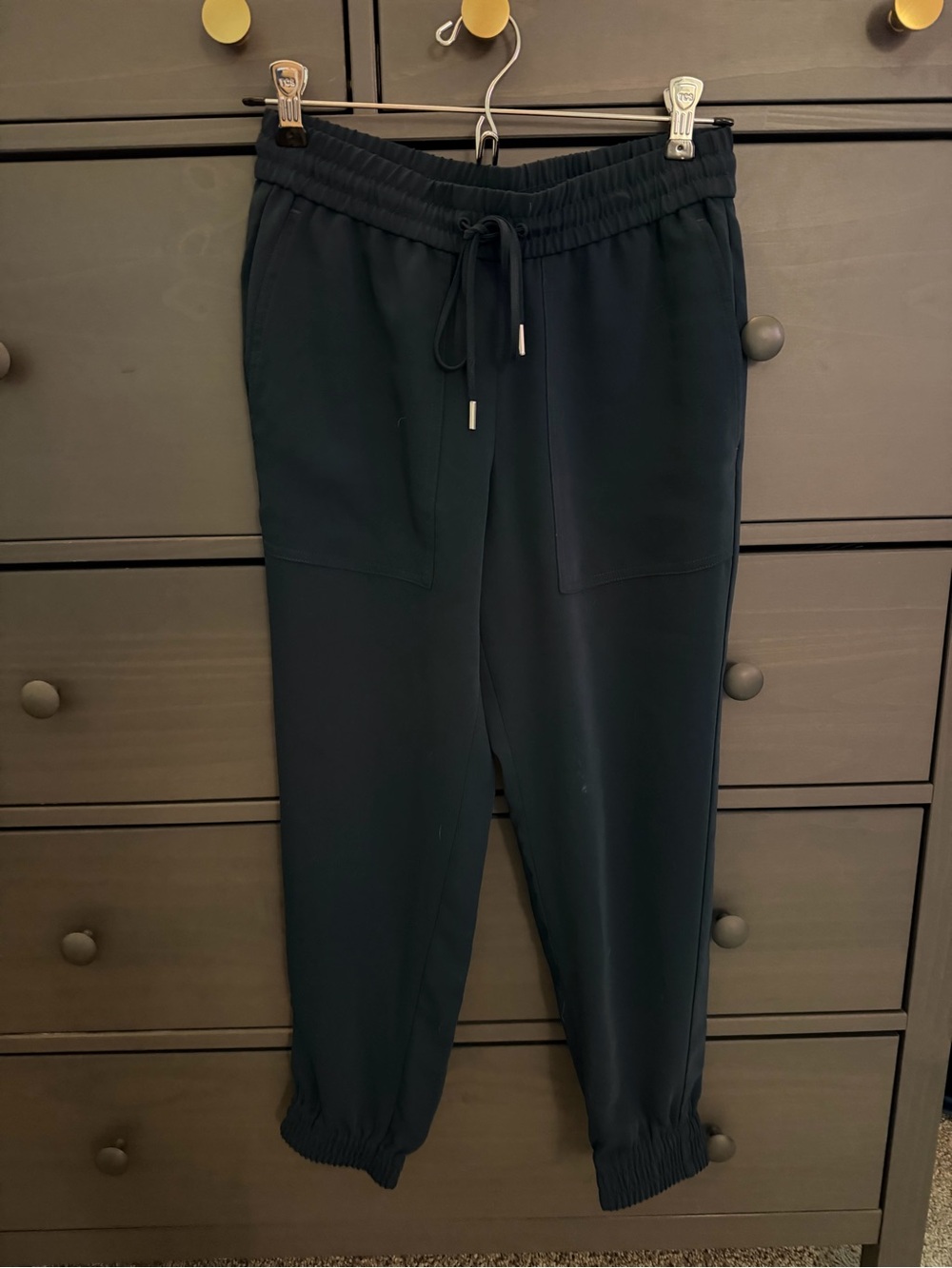 Ann Taylor Petite Dark Teal Elastic Waist Pants
